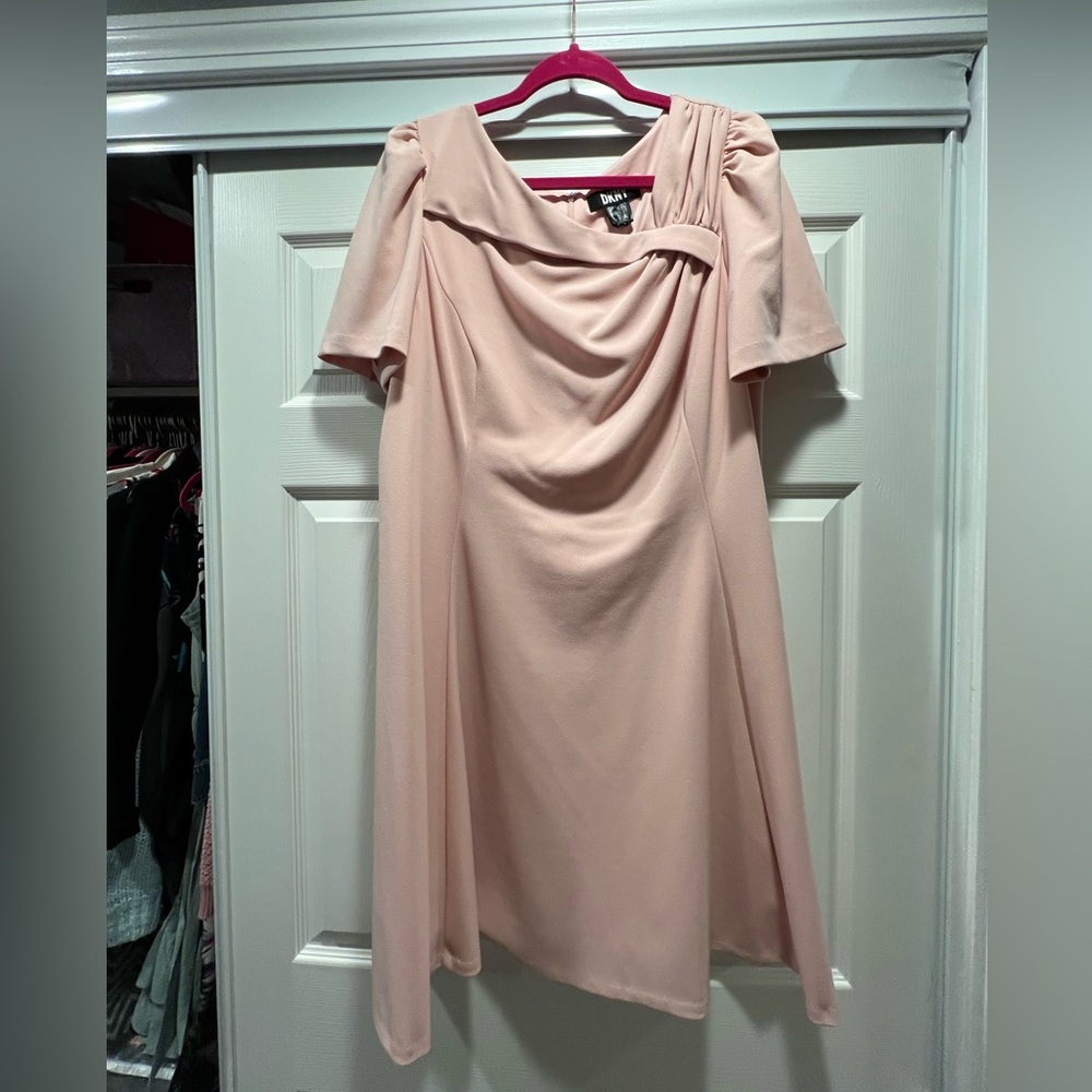 Women’s DKNY light pink dress, lined, size 14 W